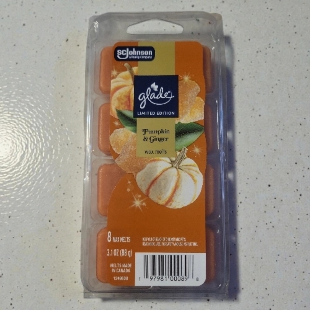 1 Glade Limited Edition Pumpkin & Ginger Scented Wax Melts 8 Ct (.4 Oz) Tarts